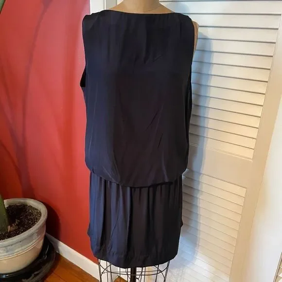 NILI LOTAN | navy blue silk backless dress M - Picture 11 of 13